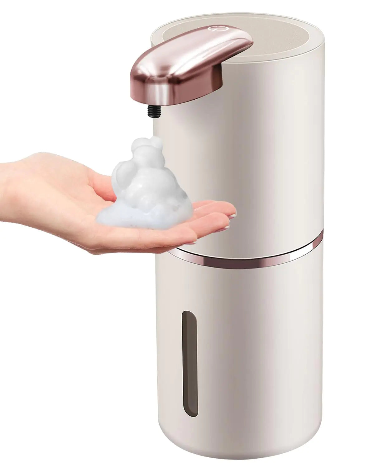 Varluckiner Automatic Foaming Soap Dispenser Wall Mount Touchless 4 Gear Adjustable Electric Soap DispenserUSB Rechargeable with Infrared Motion Sensor (Pink 12.8oz)