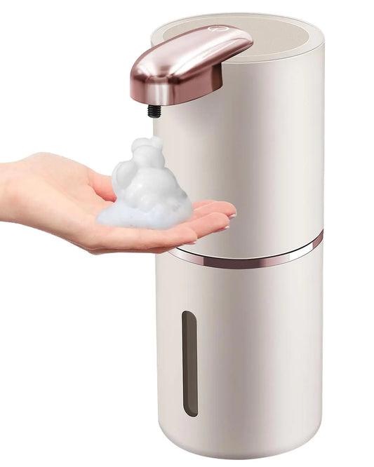 Varluckiner Automatic Foaming Soap Dispenser Wall Mount Touchless 4 Gear Adjustable Electric Soap DispenserUSB Rechargeable with Infrared Motion Sensor (Pink 12.8oz)